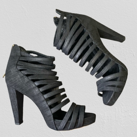 Loeffler Randall NEW Mabel Nubuck Caged Gladiator Heels - Picture 3 of 14